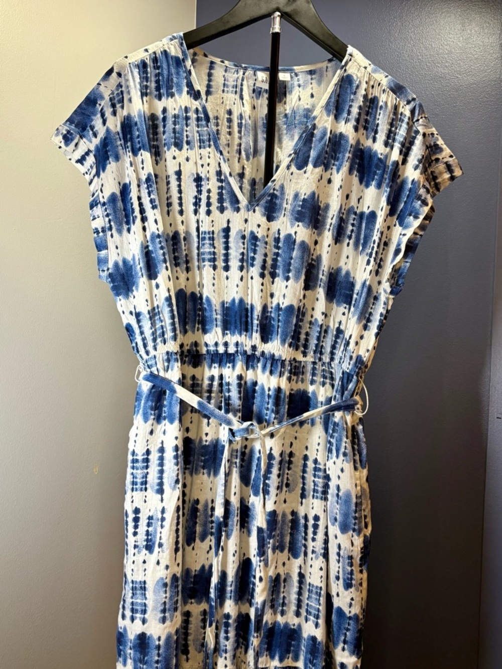 GAP Blue and White Tie-Dye Midi Dress